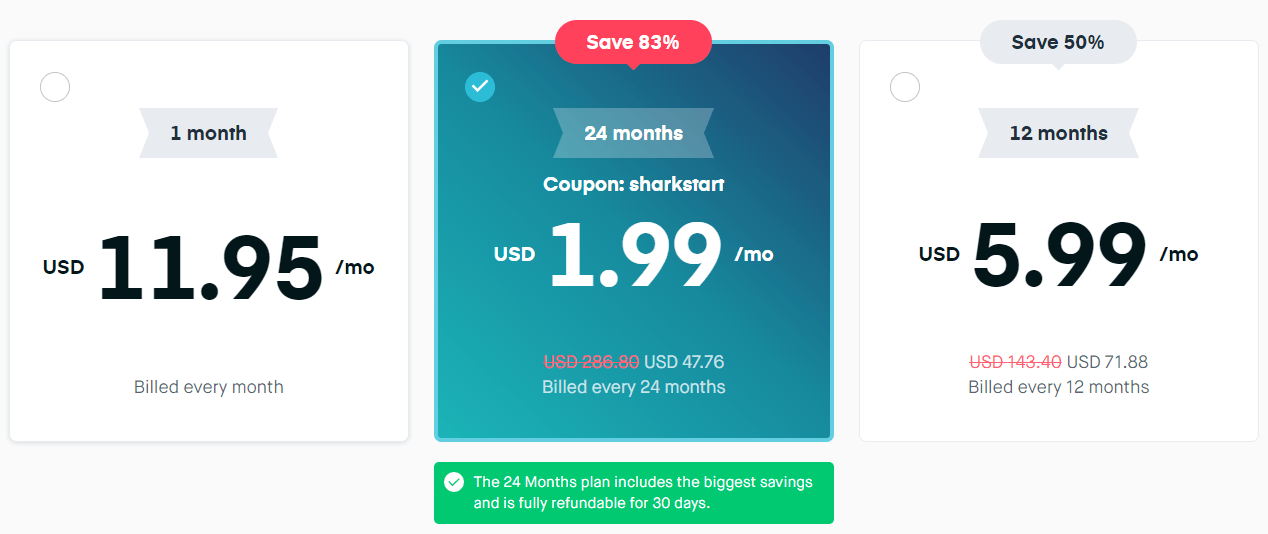 surfshark pricing
