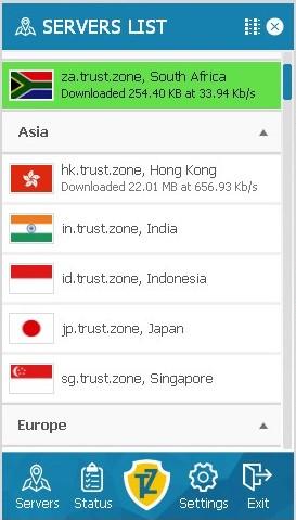 Trust.Zone Servers List