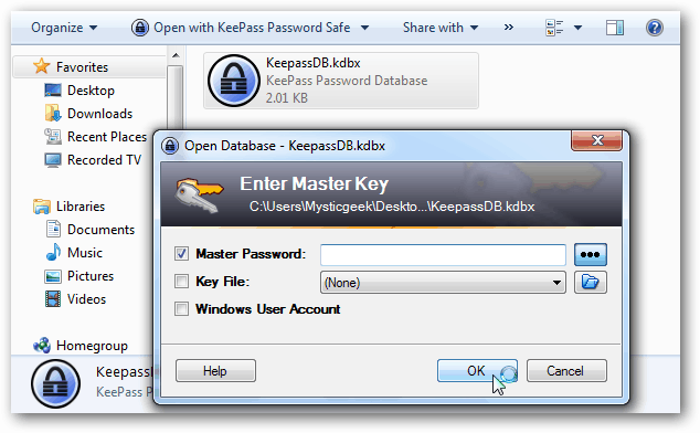 kypass change master password