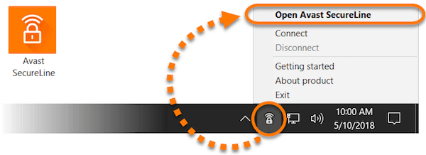 open avast secureline