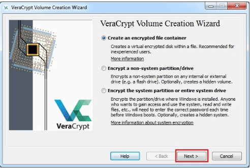 veracrypt volume creation wizard