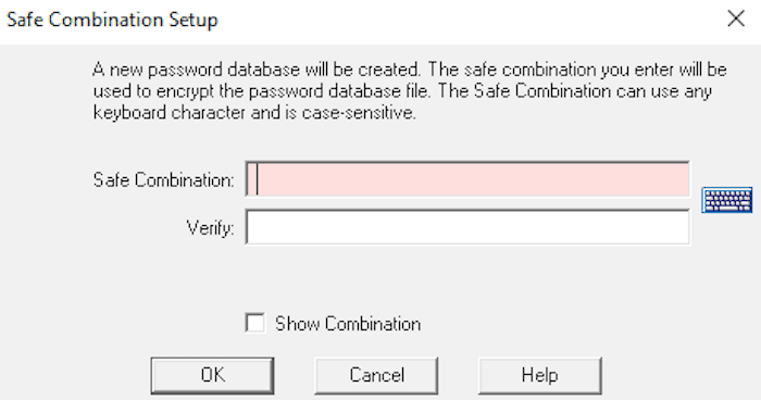 password safe entry