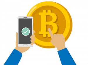 Bitcoin Confirmation from mobile vector