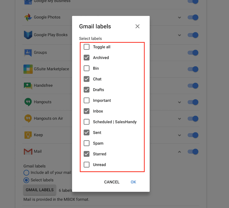 gmail labels