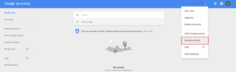 google activity control
