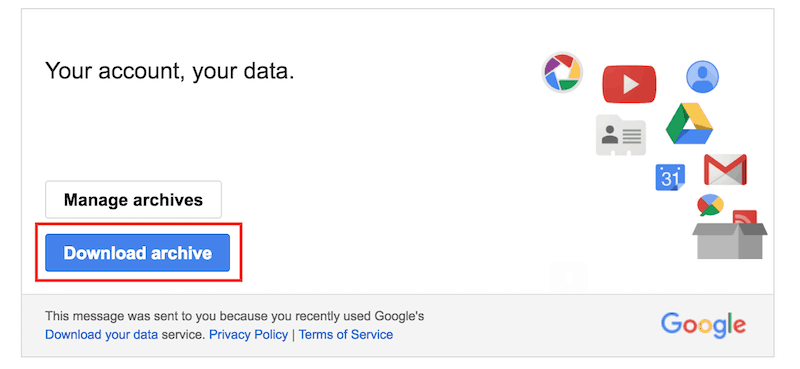 google downloading archive