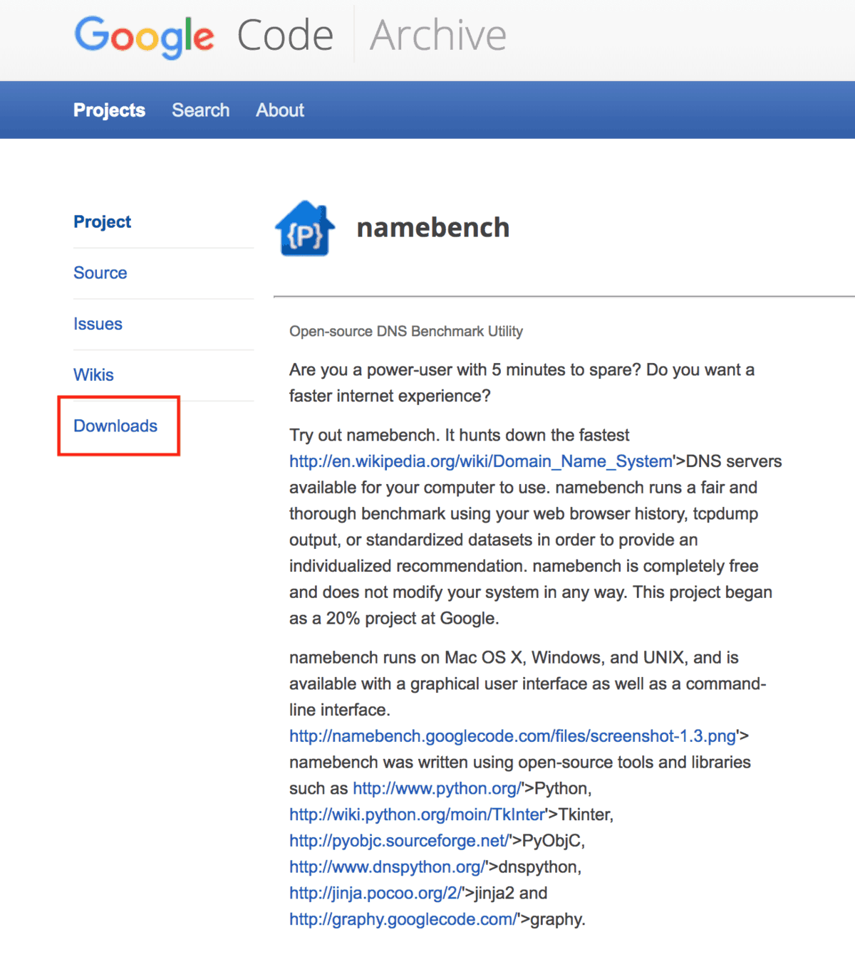 google namebench downloads