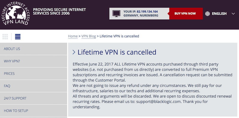 VPN Lifetime Subscription Scam