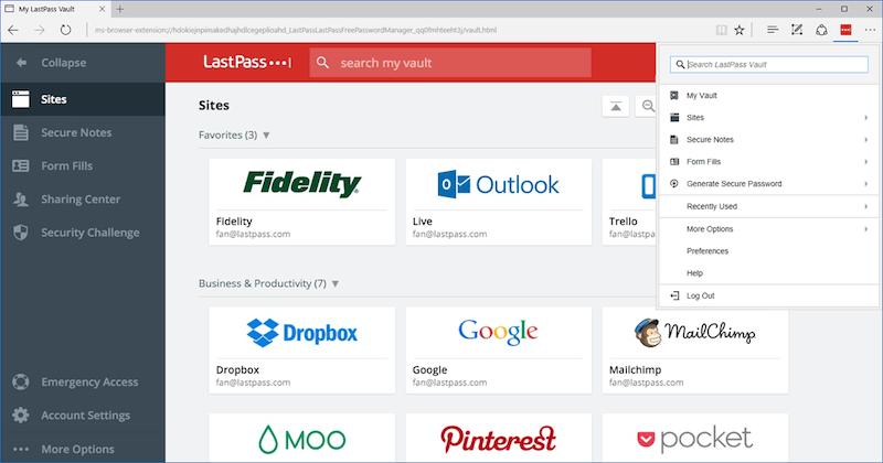 lastpass vault