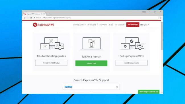 ExpressVPN customer service options