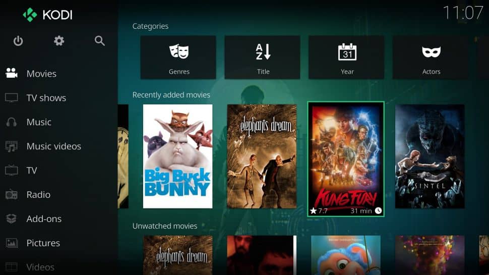 Kodi interface