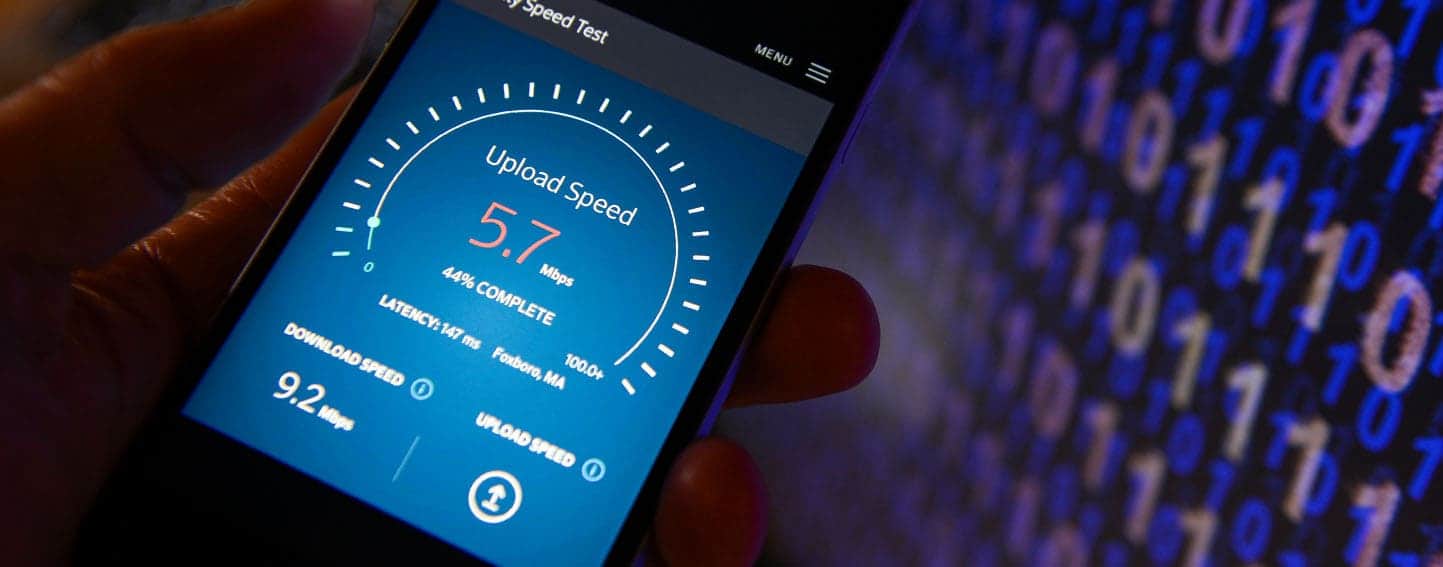 internet upload speed test on a smartphone