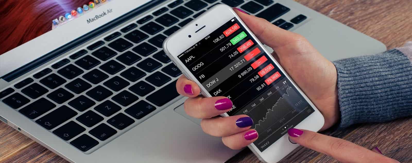 trading online using a smartphone