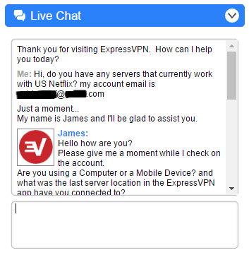 ExpressVPN Live Chat