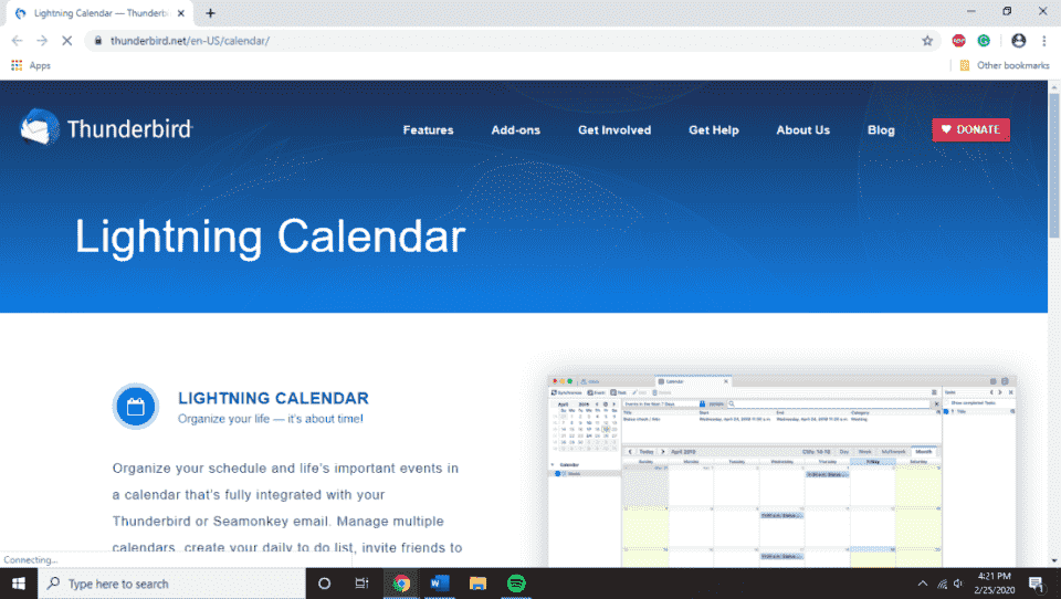 Lightning Calendar