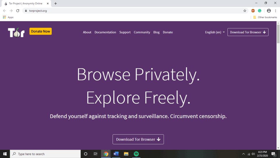 Tor Browser Homepage