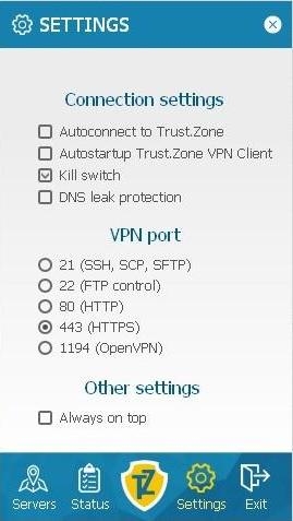 Trust.Zone Settings