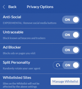 WInscribe Privacy Options