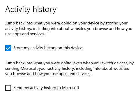 activity history