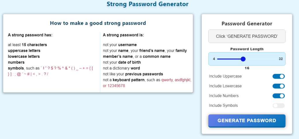 strong password generator