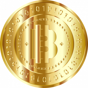 Gold Bitcoin Sign