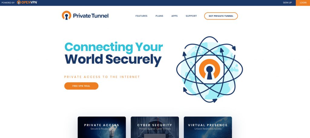 Private Tunnel homepage