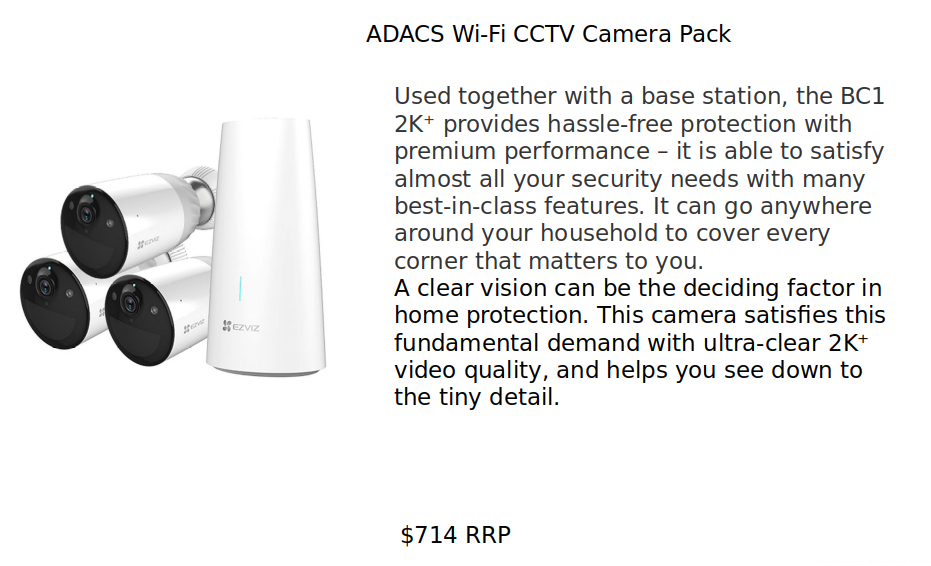 ADACS Wi-Fi CCTV Camera Pack