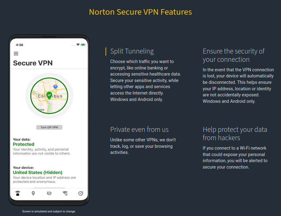 Norton Secure VPN Features