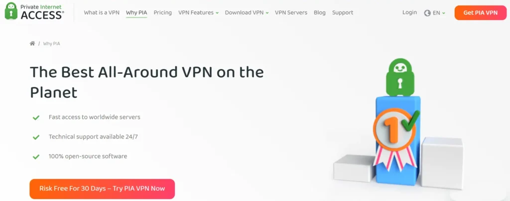 Based on our Private Internet Access Review Australia, we've gathered that the community and experts alike have positives to say about the US-based PIA VPN