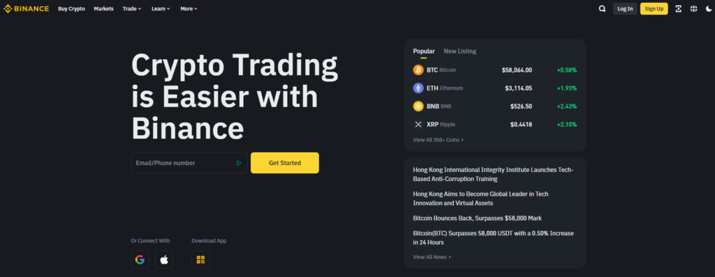 When it comes to Binance vs eToro Australia, Binance offers a 25% reduction in fees if you add their Binance coin to your portfolio