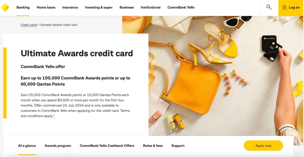 Commonwealth Bank homepage.