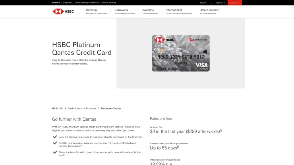 HSBC homepage