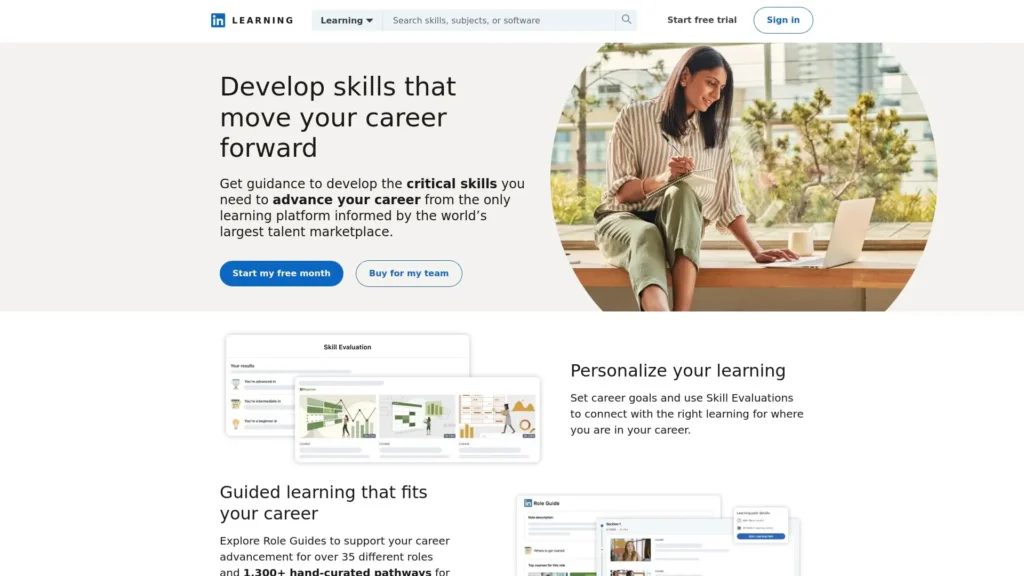 LinkedIn Learning homepage.