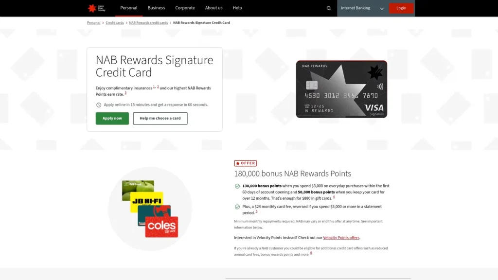 NAB homepage