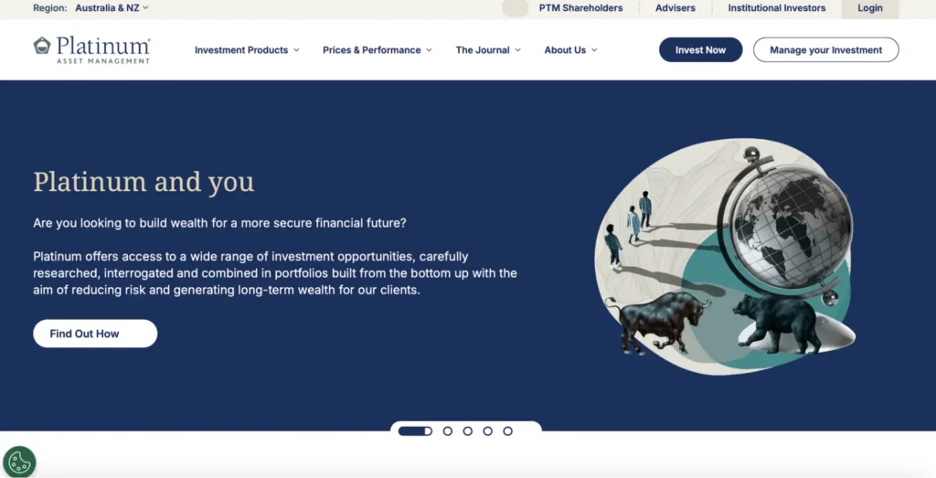 Platinum Asset Management homepage.