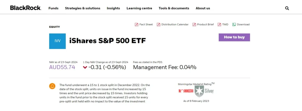 iShares s&p 500 etf managed by Blackrock.