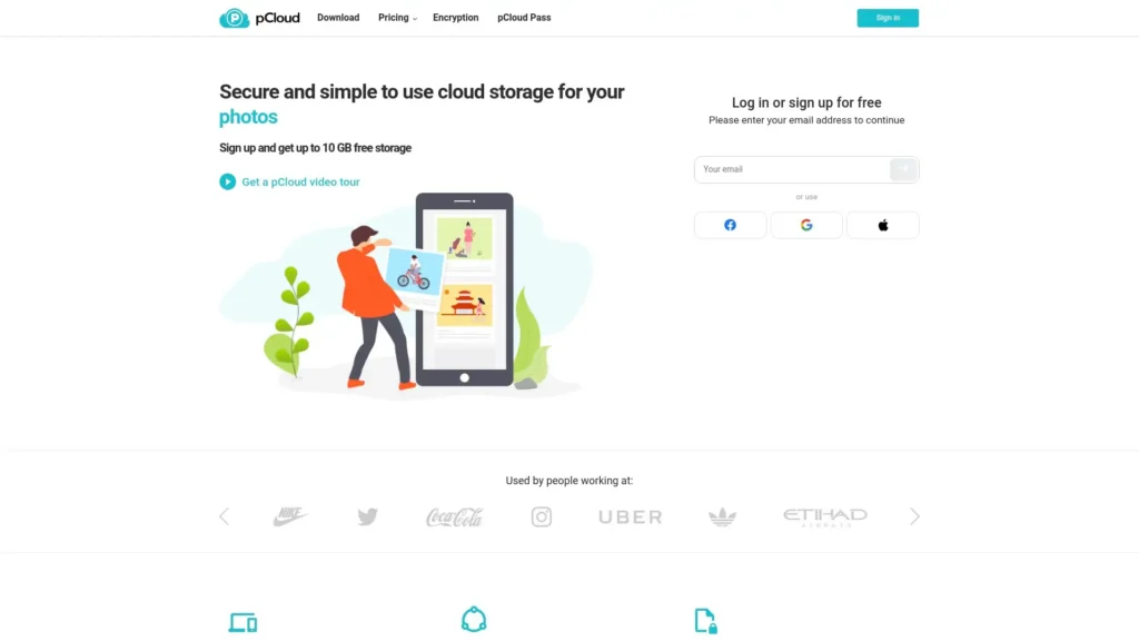 pCloud homepage