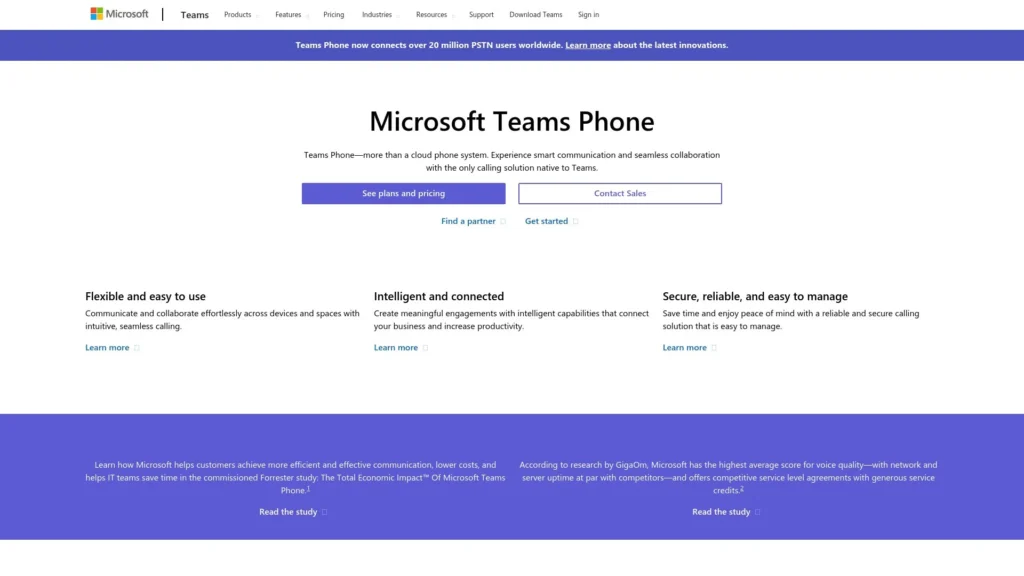 Microsoft Teams Phone integrates seamlessly with Microsoft 365 as one of the best small business phone systems.