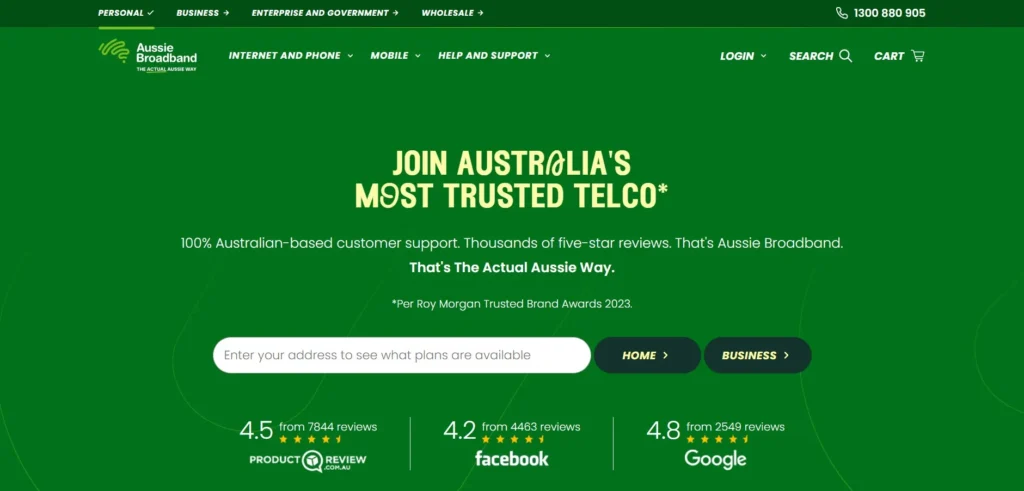 Aussie Broadband internet service