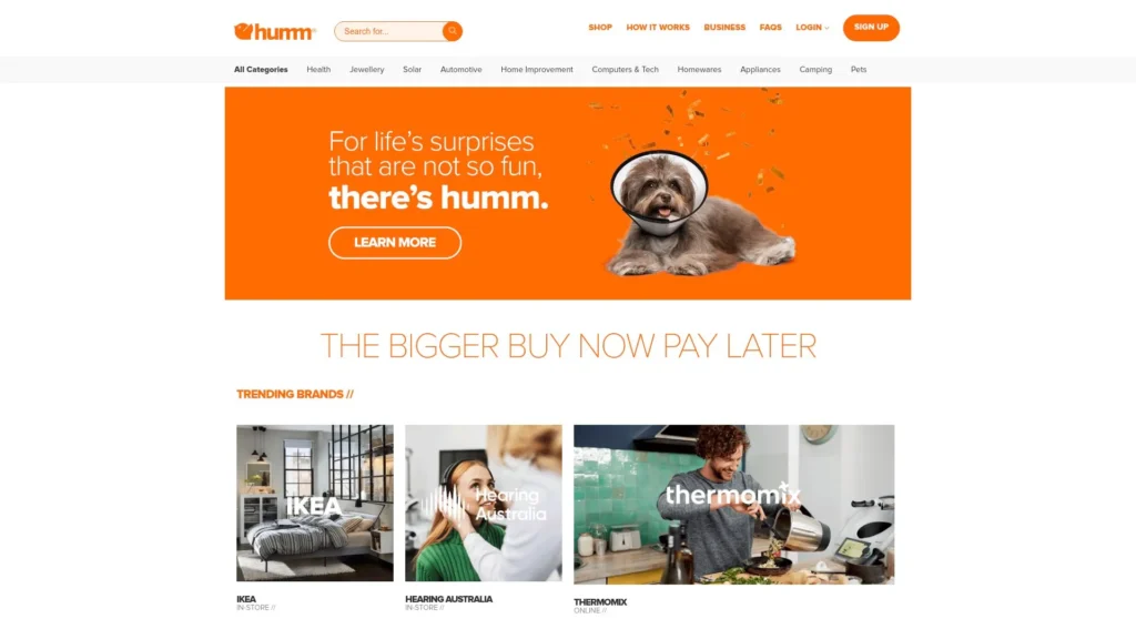 Humm has a user-friendly interface and offers multiple payment plans.
