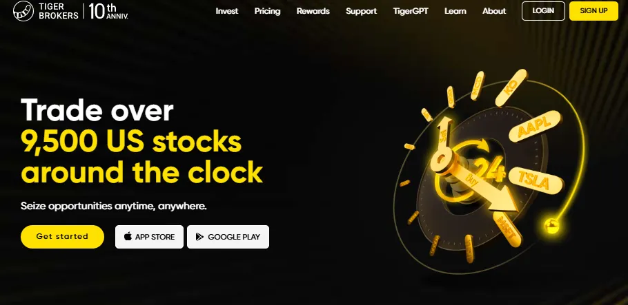 Tiger Brokers homepage showing how they provide global market access for Australian traders.