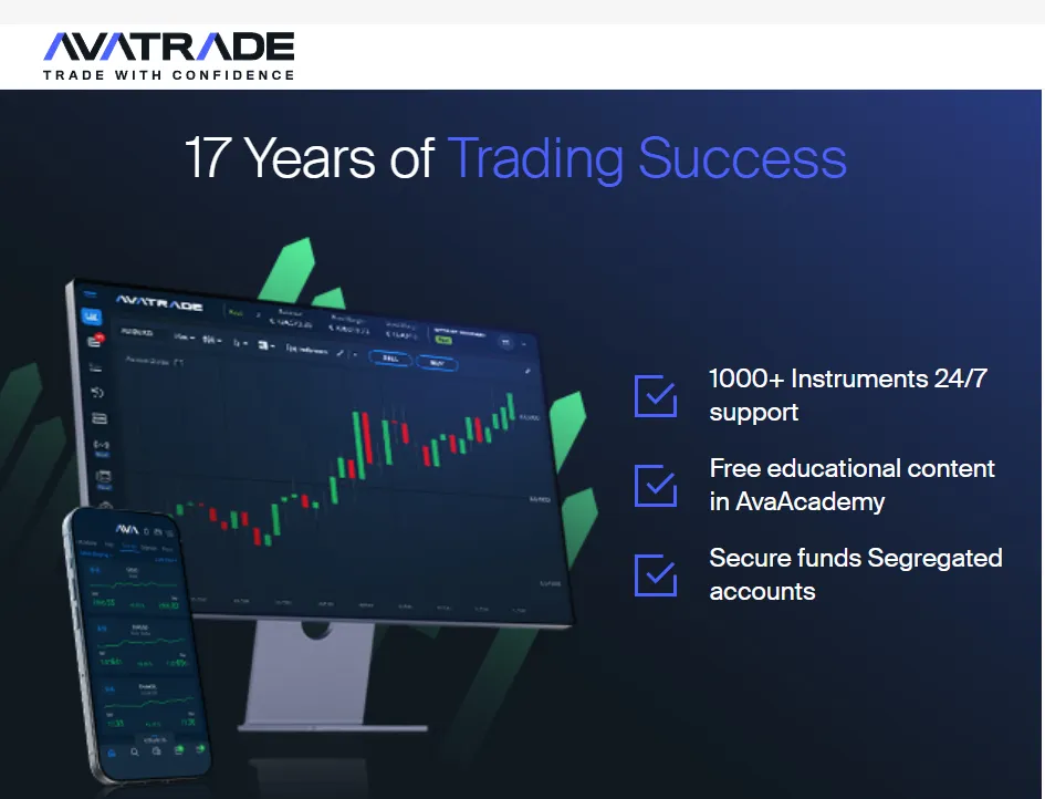 AvaTrade has many features, as seen here on both platforms.